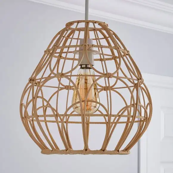 Dunelm Decorative Cane Easy Fit Pendant Natural 2 Dunelm Decorative Cane Easy Fit Pendant Natural - Image 2