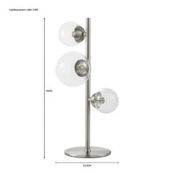 Dunelm Tarsia Glass Table Lamp Satin Nickel -Dunelm Lights Sales 1000182789 alt07