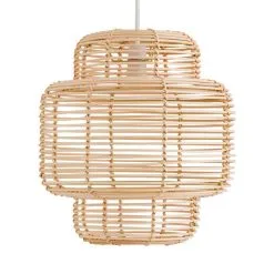The Edited Life Wicker Tiered Easy Fit Pendant Natural -Dunelm Lights Sales 1000182804 alt05