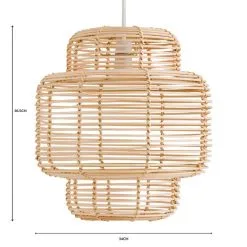 The Edited Life Wicker Tiered Easy Fit Pendant Natural -Dunelm Lights Sales 1000182804 alt07