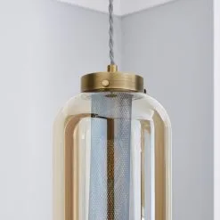 Dunelm Safi Mesh 1 Light Pendant Ceiling Fitting Antique Brass -Dunelm Lights Sales 1000183034 alt02