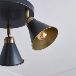 Dunelm Logan 3 Light Grey Spotlight Semi-Flush Fitting -Dunelm Lights Sales 1000183041 alt02