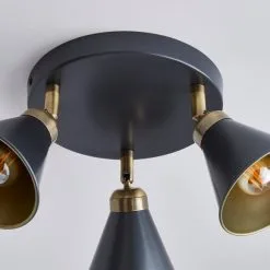 Dunelm Logan 3 Light Grey Spotlight Semi-Flush Fitting -Dunelm Lights Sales 1000183041 alt03