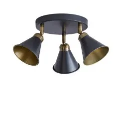 Dunelm Logan 3 Light Grey Spotlight Semi-Flush Fitting -Dunelm Lights Sales 1000183041 alt05