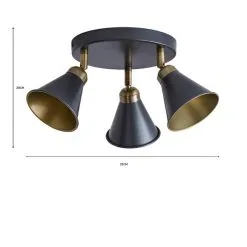 Dunelm Logan 3 Light Grey Spotlight Semi-Flush Fitting -Dunelm Lights Sales 1000183041 alt07