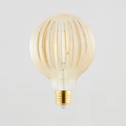 Status Bardot Ribbed Pumpkin Amber Glass Bulb -Dunelm Lights Sales 1000183066 alt05