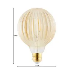 Status Bardot Ribbed Pumpkin Amber Glass Bulb -Dunelm Lights Sales 1000183066 alt07