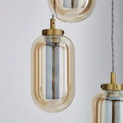 Dunelm Safi Mesh Detail 3 Cluster Ceiling Fitting Antique Brass -Dunelm Lights Sales 1000183096 alt02