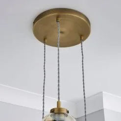 Dunelm Safi Mesh Detail 3 Cluster Ceiling Fitting Antique Brass -Dunelm Lights Sales 1000183096 alt03