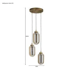 Dunelm Safi Mesh Detail 3 Cluster Ceiling Fitting Antique Brass -Dunelm Lights Sales 1000183096 alt07