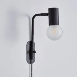 Dunelm Bradford EasyFit Plug In Wall Light Matt Black -Dunelm Lights Sales 1000183098 alt03