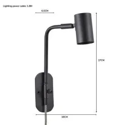 Dunelm Bradford EasyFit Plug In Wall Light Matt Black -Dunelm Lights Sales 1000183098 alt07