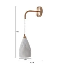 Dorma Purity Ribbed Porcelain Wall Light -Dunelm Lights Sales 1000183102 alt07