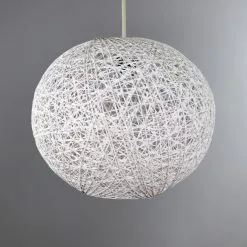 Dunelm Abaca Ball 20cm White Easy Fit Pendant