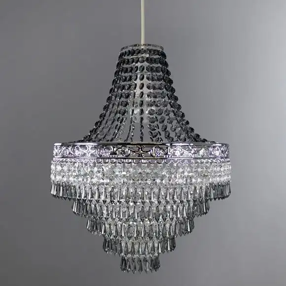 Dunelm Blenheim 47cm Smoked Jewels Chandelier Easy Fit Pendant 1 Dunelm Blenheim 47cm Smoked Jewels Chandelier Easy Fit Pendant