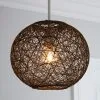 Dunelm Abaca Ball 24cm Grey Easy Fit Pendant -Dunelm Lights Sales 30199790