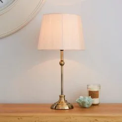 Dunelm Metal Ball Antique Brass Table Lamp