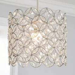 Dunelm Arden Floral Chrome Easy Fit Pendant