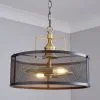 Dunelm Kalix 2 Light Mesh Black Gold Ceiling Fitting -Dunelm Lights Sales 30464740