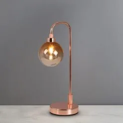 Dunelm Tanner Copper And Glass Table Lamp
