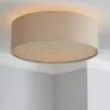 Kirsty Shade Taupe Flush Ceiling Fitting -Dunelm Lights Sales 30576098