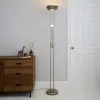 Dunelm Father And Child 2 Arm Satin Chrome Floor Lamp -Dunelm Lights Sales 30580472