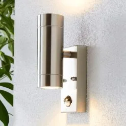 Dunelm Billy PIR Sensor Chrome Outdoor Wall Light
