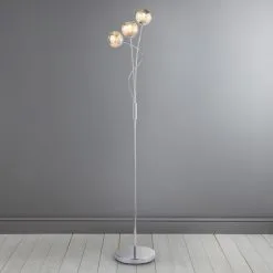 Dunelm Arta 3 Arm Smoked Glass Floor Lamp