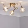 Dunelm Temossi 3 Light Mercury Glass Semi-Flush Ceiling Fitting -Dunelm Lights Sales 30625042