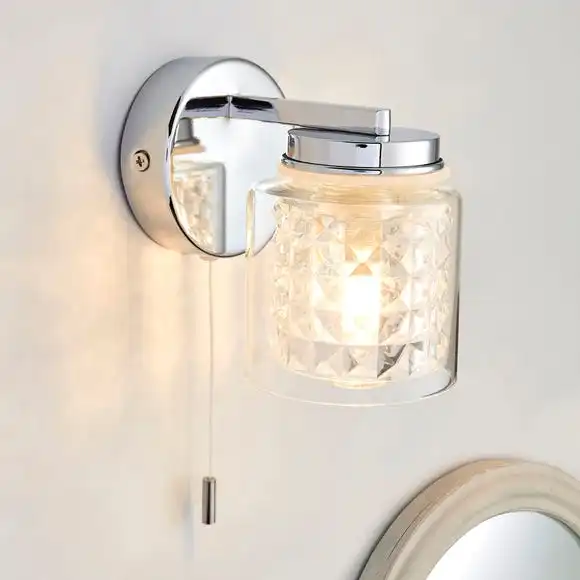 Dunelm Hylton Glass Bathroom Wall Light 1 Dunelm Hylton Glass Bathroom Wall Light