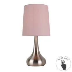 Dunelm Rimini Pink Touch Dimmable Lamp