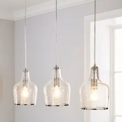 Dunelm Lenny 3 Light Glass Diner Ceiling Fitting