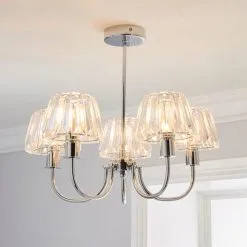Dunelm Paloma 5 Light Glass Ceiling Fitting