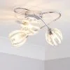Dunelm Rosa 3 Light Chrome Semi-Flush Ceiling Fitting -Dunelm Lights Sales 30671374
