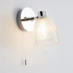 Dunelm Bremont Ribbed Glass Bathroom Wall Light