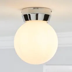 Dunelm Harlow 1 Light Frosted Glass Flush Ceiling Fitting