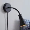 Dunelm Nola Adjustable Easy Fit Plug In Wall Light Black -Dunelm Lights Sales 30671397