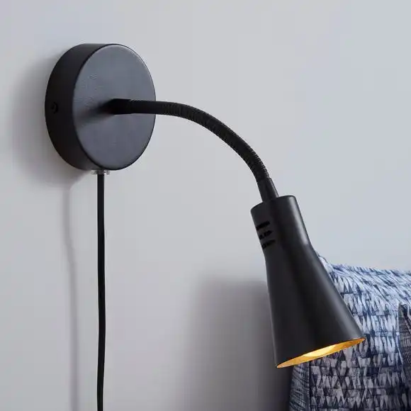 Dunelm Nola Adjustable Easy Fit Plug In Wall Light Black 1 Dunelm Nola Adjustable Easy Fit Plug In Wall Light Black