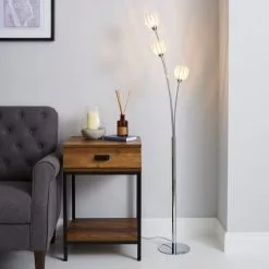 Dunelm Rosa 3 Light Chrome Floor Lamp