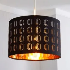 Dunelm Muscat Drum Lamp Shade 30cm Black