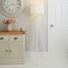 Dunelm Jandia Wooden Tripod White Floor Lamp -Dunelm Lights Sales 30674185
