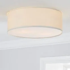 Dunelm Sara 38cm Ivory Shade Flush Ceiling Fitting