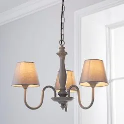 Dunelm Tofty 3 Light Grey Ceiling Fitting