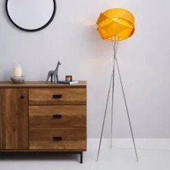 Dunelm Elements Harley Tripod Ochre Floor Lamp