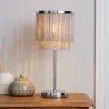 Dunelm Jaz Fringe Grey Table Lamp -Dunelm Lights Sales 30674434