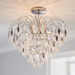 Dunelm Parla 3 Light Jewels Semi-Flush Ceiling Fitting