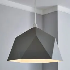Dunelm Lily Geometric Easy Fit Pendant Grey