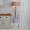 Dunelm Nora Tripod Floor Lamp Chrome -Dunelm Lights Sales 30681843