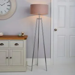 Dunelm Nora Tripod Floor Lamp Chrome