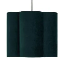 Dunelm Vivian 25cm Scallop Velvet Green Lamp Shade -Dunelm Lights Sales 30690172 alt04